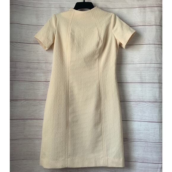 Vintage Styled By Terry Chicago Cream Mod Dress Crimplene Textured 60s - Picture 1 of 15